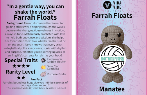 NetPets Surprise Crochet Keychains – 6 Collectible Volleyball Animal Blind Bags with Inspirational Quotes